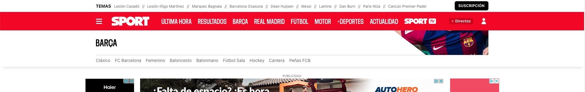 SPORT header using the shared header architecture.